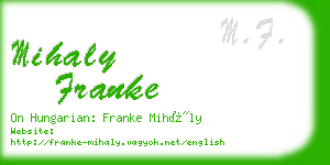 mihaly franke business card